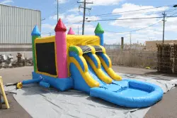 C 181 Rainbow Combo 6 1769289804 2-Lane Rainbow Castle Bounce House w/ Slide