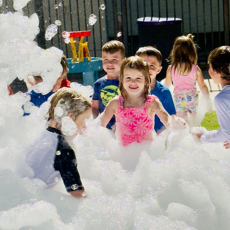 Foam party machine creating foam